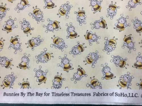 Timeless Treasures - Bunnies By The Bay - Bumblebees - 100% Cotton Fabric 1/4m - Picture 5 of 7