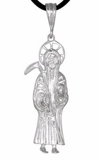 Collar Colgante Santa Muerte Plata de Ley Nuestra Señora de la Santa Muerte