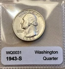 Exceptional  BU 1943 S Washington Quarter - Excellent BU Condition