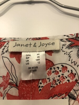 Janet & Joyce Damen Tunika Koralle. Geblümt Gr.44