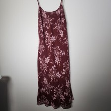 floral midi dress purple brown vintage amaranto size 12