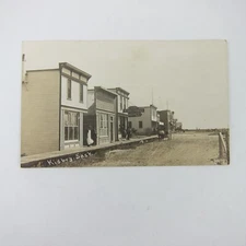 Real Photo Postcard RPPC Kisbey Town Pharmacy Saskatchewan Canada Antique 1911