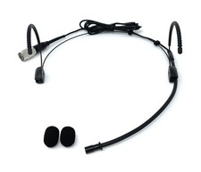 Black Double Earhook Omnidirectional Headset Mic for Audio Technica Body-Packs