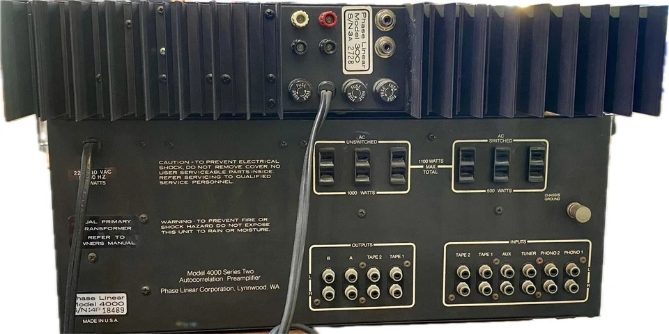 Phase Linear amplificatore + preamplificatore model 300 + 4000 vintage - Immagine 3 di 3