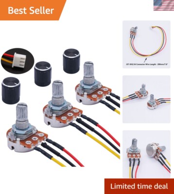 3PCS Adjustable 10K Ohm Linear Rotary Potentiometer with Knob Set - WH148 B10K