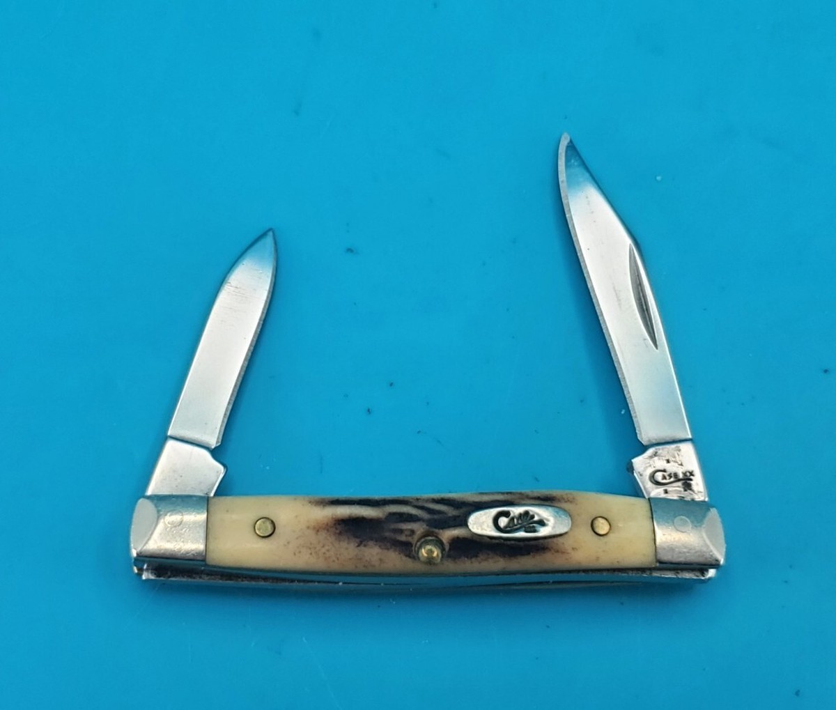 Case XX 5233 SS Double Blade Pen Pocket Knife w/Stag Handle! | eBay