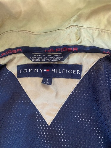 VTG Tommy Hilfiger Utility Jacket Men’s Small Field Chore Coat Khaki Windbreaker - Picture 3 of 17