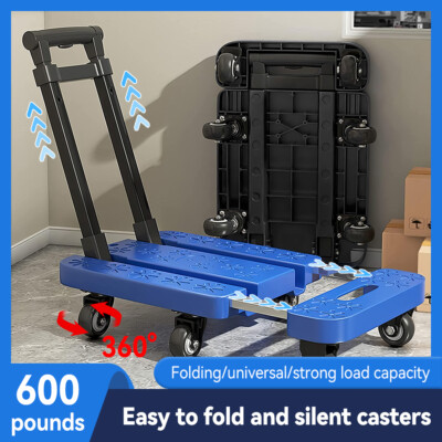 Folding Hand Truck Luggage Cart Dolly Trolley Heavy Duty Portable Compact Travel