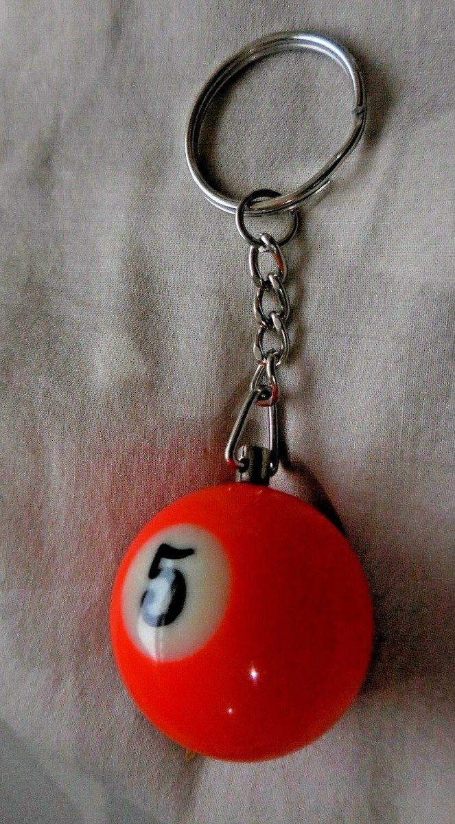 PORTE CLÉS,NUMÉRO FÉTICHE PORTE BONHEUR N°5, NEUF ( 6 cm X boule