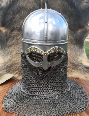 ヴァイキング　ヘルメット　Gjermundbu Gjermundbu Viking Helmet With Aventail 14 Gauge