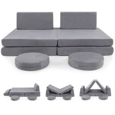 6-tlg. Modulare Kinder Spiel Couch Garnitur mit waschbaren Bezügen für Wohnzimmer Playro