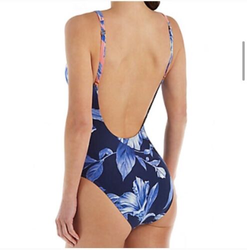 NWT $124 Sz 12 La Blanca Blue Moon Floral One Piece Ombré - Picture 3 of 7