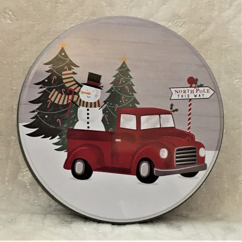 Christmas Tins SETS OF 2! New Holiday Designs! Snowmen Pickup Truck 🐧 ☃️ - Picture 2 of 29