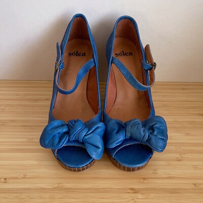 SOLEA @KURT GEIGER BLUE SUEDE LEATHER BOW PEEP - Main Image