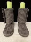 Ugg Woman’s Knit Gray Tall Boots Sz 7 Shearling Lined Style 5819 Also Wear Short — photo 6