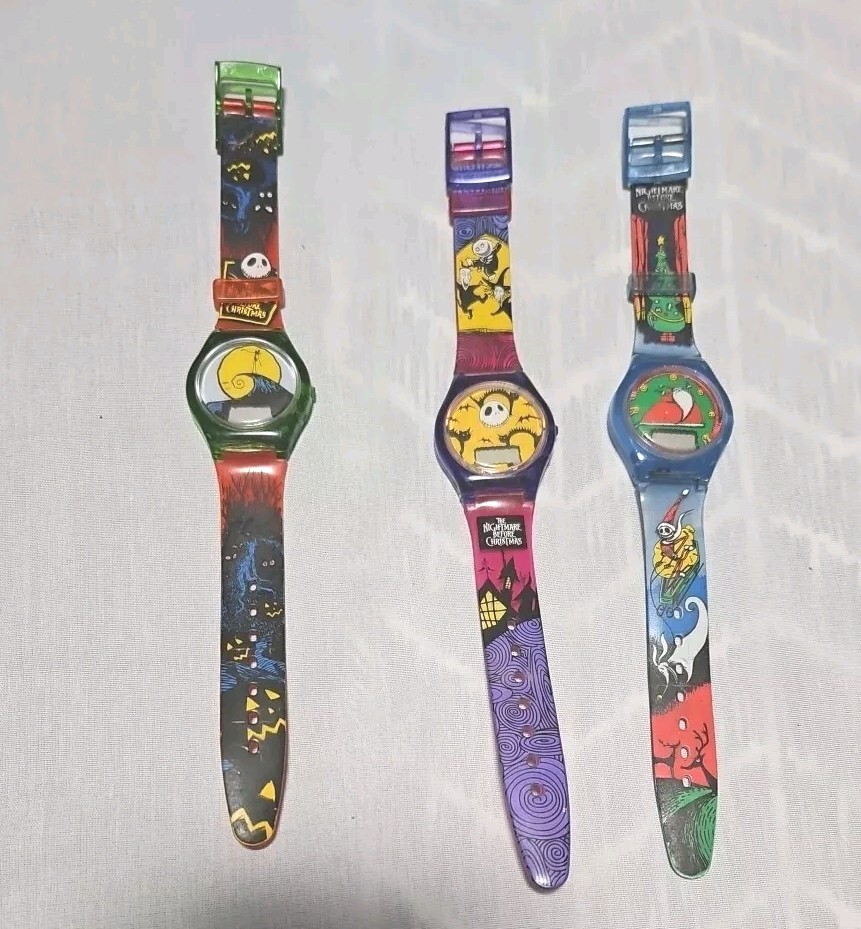 Nightmare Before Christmas Watches Lot Of 3 Burger King Used 