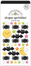 Doodlebug Sprinkles Puffy Stickers Halloween Night Spiders Bats Moons Stars