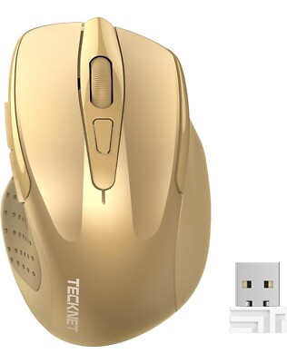 TECKNET Wireless Mouse 2.4G Ergonomic Optical Mouse Computer Mouse for Laptop.