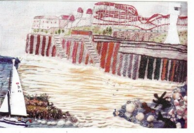 LITTLEHAMPTON - ANSICHTEN VON WORTHING STICKEREI FARBPOSTKARTE (1997)