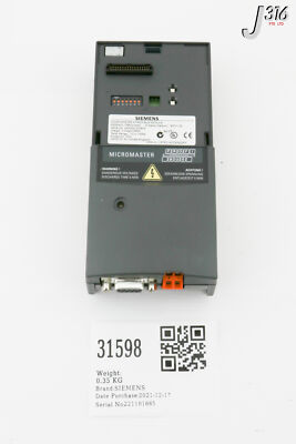 オーダー専用 31598 SIEMENS PROFIBUS MODULE, MICROMASTER 4 (NEW) 6SE6400-1PB00