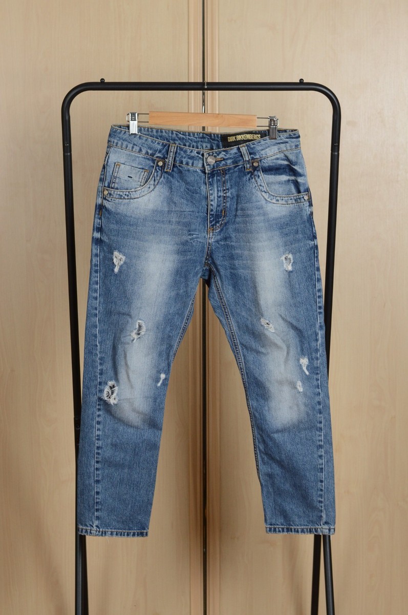 Dirk Bikkembergs Distressed Denim Jeans Pants Size 29 Made in 
