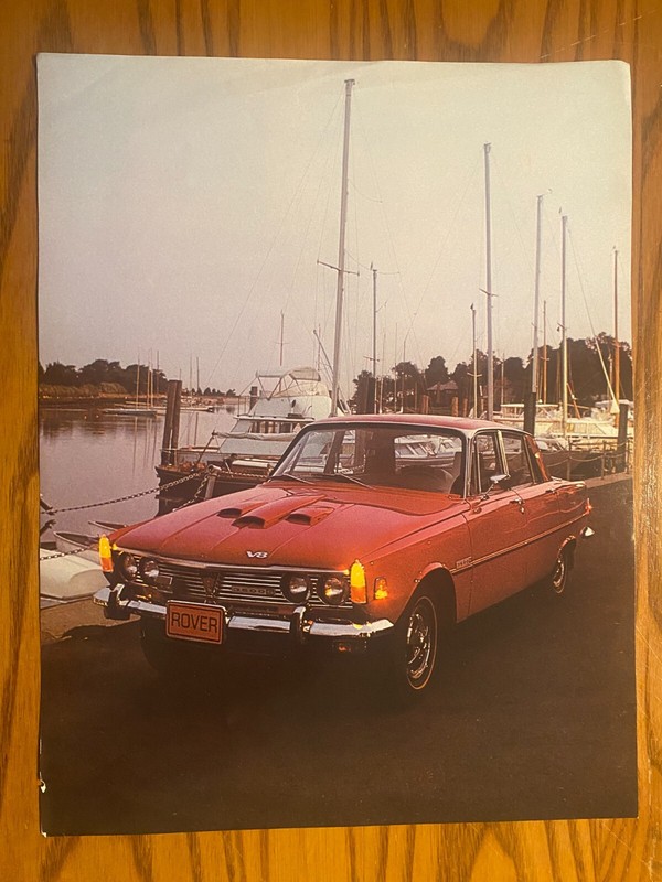 1970 or 1971 Rover 3500S Sales Brochure - Single Sheet - Rare V8 Sedan - Nice!