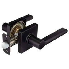 NIB door lever set HARNEY Matte Black Square Contemporary Hall Passage Closet