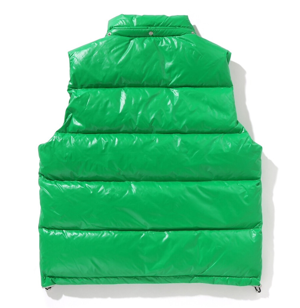A BATHING APE Men's LINE CAMO DEBOSSED NYLON DOWN VEST