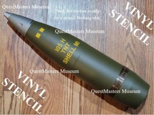 U.S. WWII 105mm M1 H.E. Shell Stencil, - Stencil 160