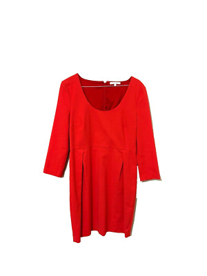 Patrizia Pepe Firenze  Hot  Red Dress Knee Length SZ 44 48% Cotton 45% Nylon