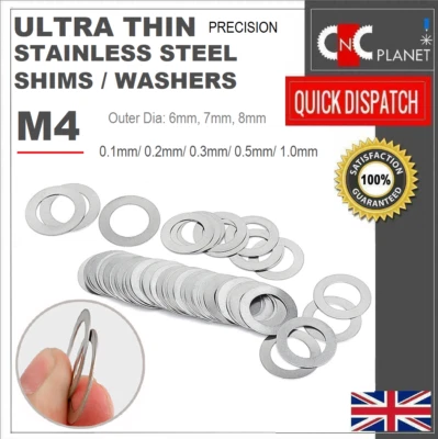 M3 M4 M5 M6 M8 THIN FLAT HEAD PROFILE SCREWS M4 Ultra Thin Washers Shims Spacer Flat Precision Gasket Stainless Steel Din 988