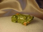 VINTAGE SERPENTINE & DOLOMITE MATRIX FROG FETISH — photo 1