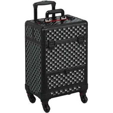 Yaheetech 22" Rolling Makeup Train Case Aluminum Cosmetic Case with Wheels