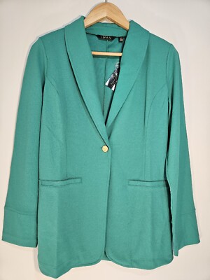 IMAN Global Chic Womens Blazer XS Stretch One Button Unlined Shoulders Pads