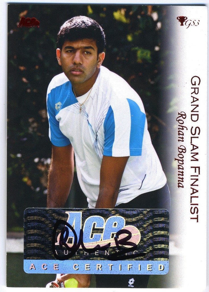 ROHAN BOPANNA 2012 Ace Authentic Grand Slam 3 Red Foil AUTO ROHAN BOPANNA 2012 Ace Authentic Grand Slam 3 Red Foil AUTO