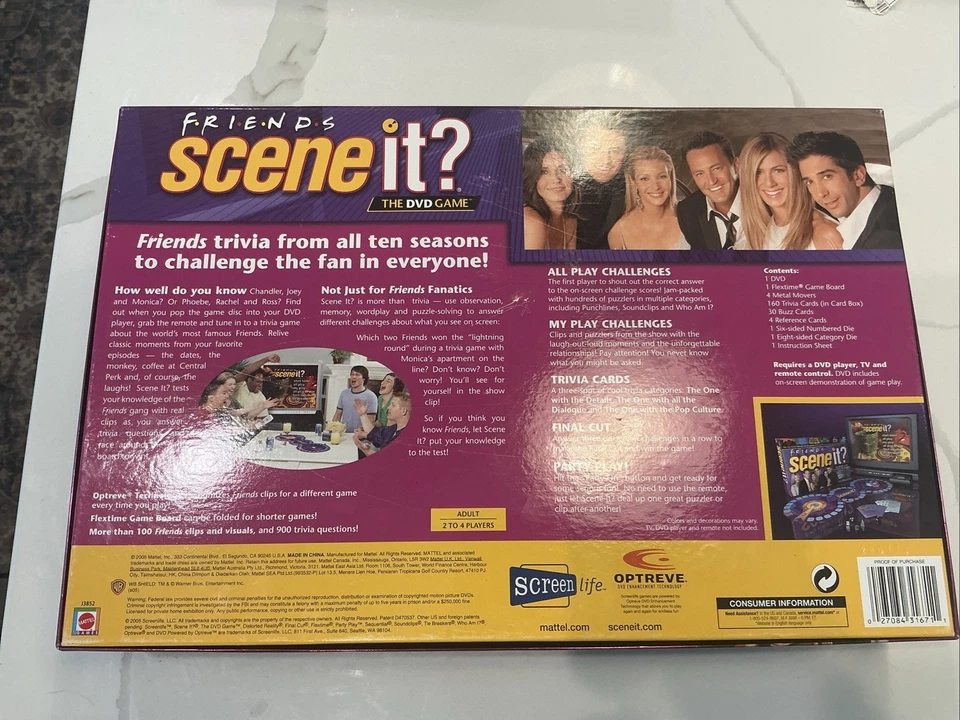 Scene it? FRIENDS Edition DVD Trivia Board Game 100% COMPLETE! - Image 2 of 2