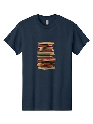 Stack-Of-Books Mens Graphic Tee, 100% Cotton, Casual Summer Wear