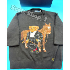 POLO RALPH LAUREN Polo Bear Equestrian Knit Sweater Black Men's M w/ Box