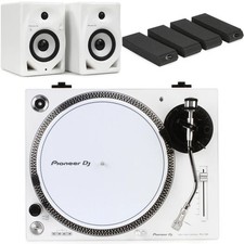Pioneer DJ PLX-500 Direct Drive Turntable with Active Speakers and Foam Pads-