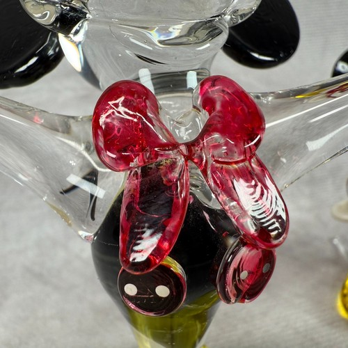 Vintage Hand Blown Glass MICKEY & MINNIE MOUSE Figurine Pair Yellow Shoes Red - Picture 3 of 18
