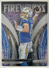 2021 Prizm #F-18 Justin Herbert Fireworks Los Angeles Chargers