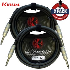 2-PACK Kirlin 6FT 1/4" Straight Male/Male 20 AWG Pro Quality Instrument Cable