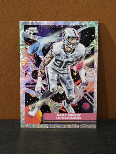 2025 Topps Chrome Cosmic Maxx Crosby Nucleus Refractor SP Las Vegas Raiders #52