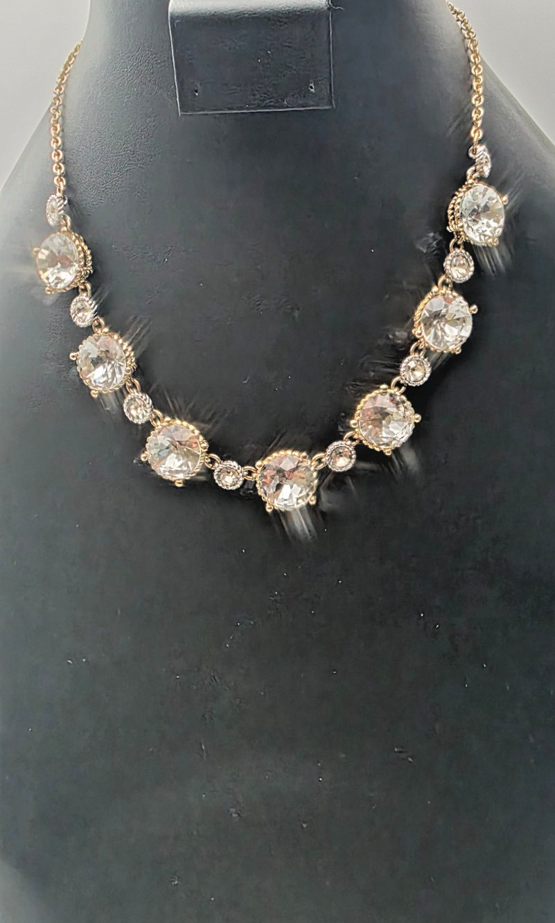 Monet Statement Luxurious Rhinestone Necklace, Go… - image 8