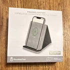 PhunkeeTree Folding Leather Qi Wireless Fast Charge Charging Stand Grey/Black