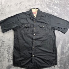 Wrangler Premium Quality Mens Black Short Sleeve Button Down Shirt Size M