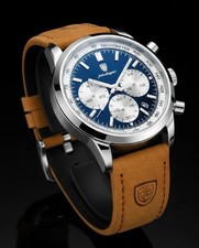Elegante orologio da polso per orologio da uomo quadrante blu business design byHuriye