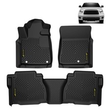 TPE Floor Mats 1st 2nd Row Toyota Tundra Double CrewMax 2007-2011 All Weather