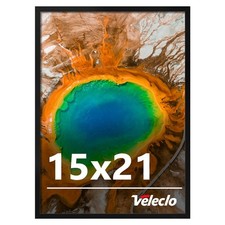 Veleclo 15x21 Black Picture Frame for Wall Display Art Photo Poster Shatter-Resi