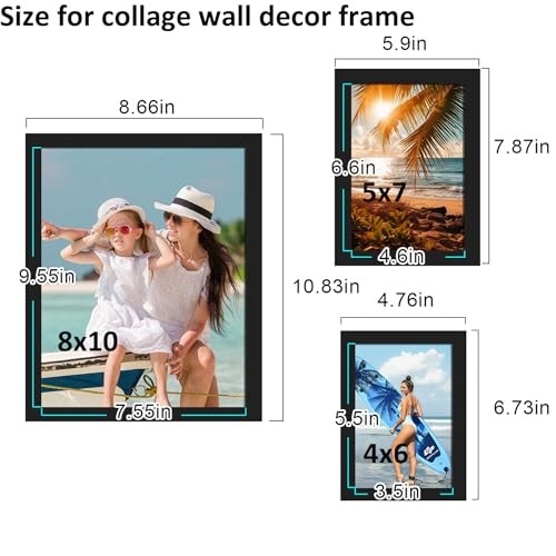 BESCRCL 10er Pack Bilderrahmen Collage Wanddeko, Galerie Wandrahmen Set für - Bild 5 von 7